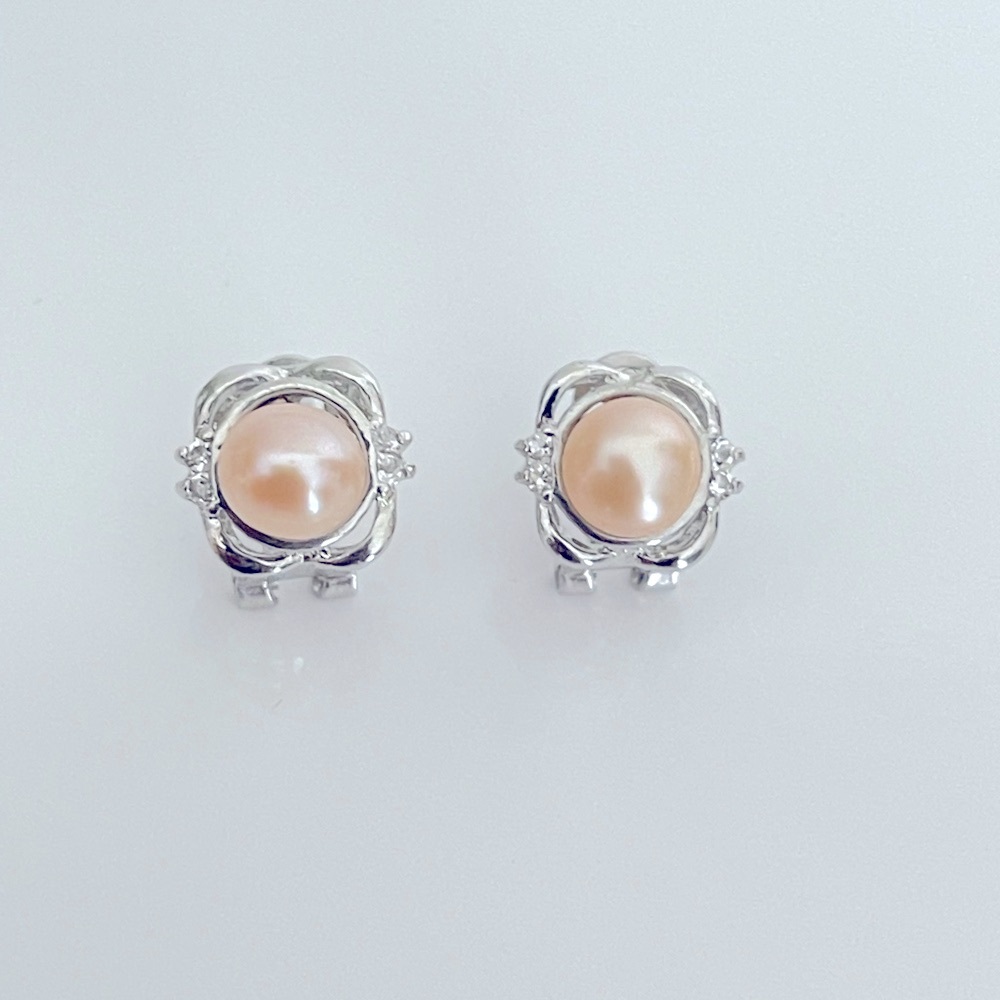 Elegant Silver and Cream Pearl Earrings good for beach day